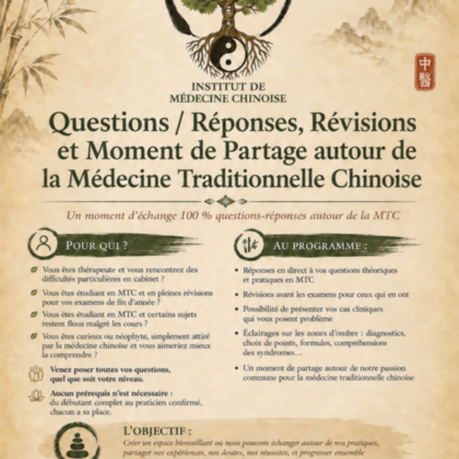 Questions/Réponses, Révisions et Moment de Partage autour de la Médecine Traditionnelle Chinoise